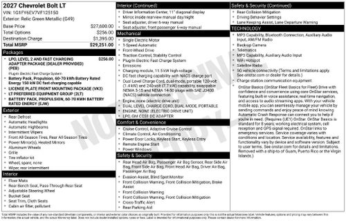 2027 Chevrolet Bolt LT