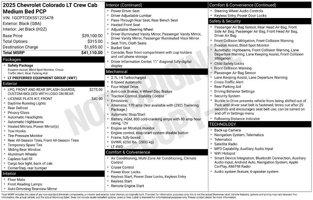 2025 Chevrolet Colorado WT/LT