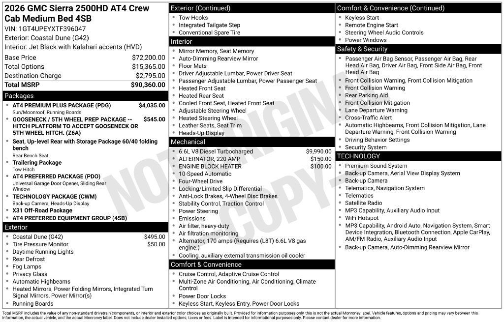 2026 GMC Sierra 2500 HD AT4