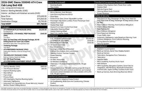 2026 GMC Sierra 3500 HD AT4