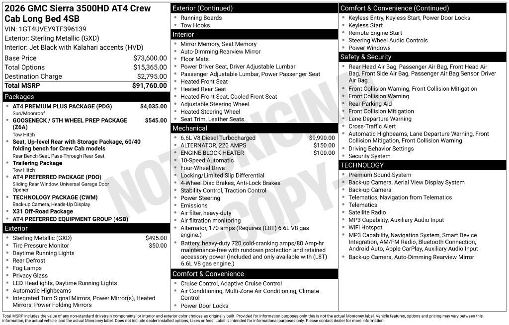 2026 GMC Sierra 3500 HD AT4