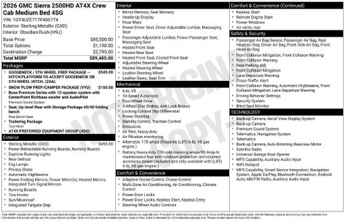 2026 GMC Sierra 2500 HD AT4X