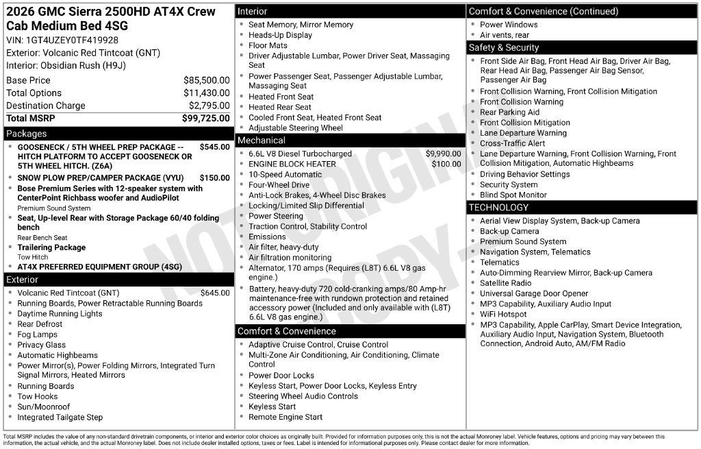 2026 GMC Sierra 2500 HD AT4X