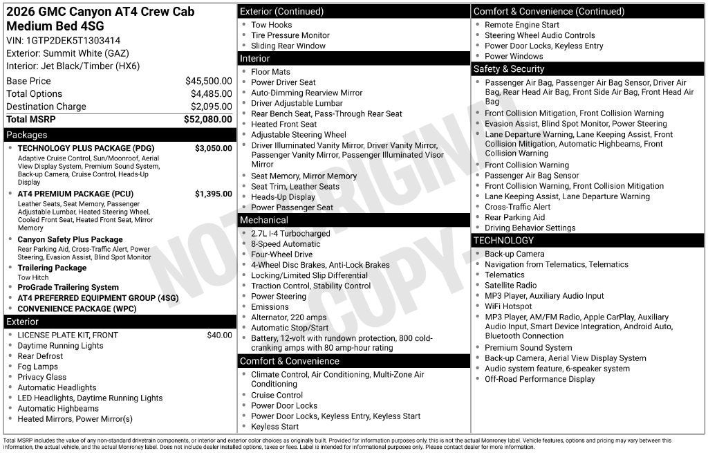 2026 GMC Canyon AT4