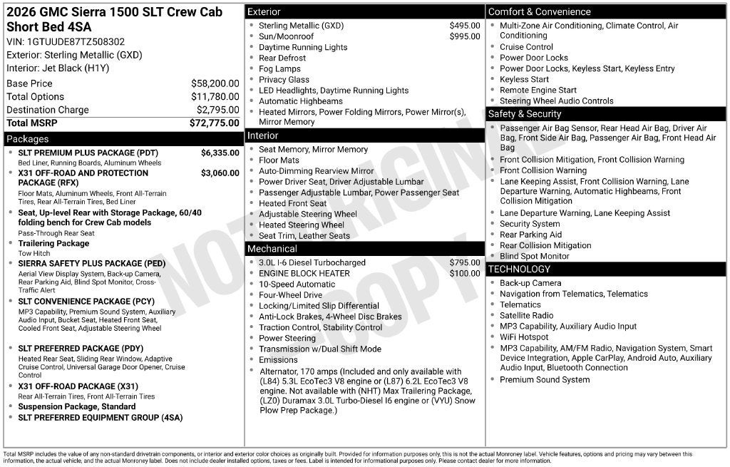 2026 GMC Sierra 1500 SLT