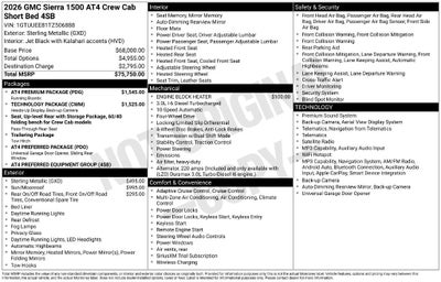 2026 GMC Sierra 1500 AT4