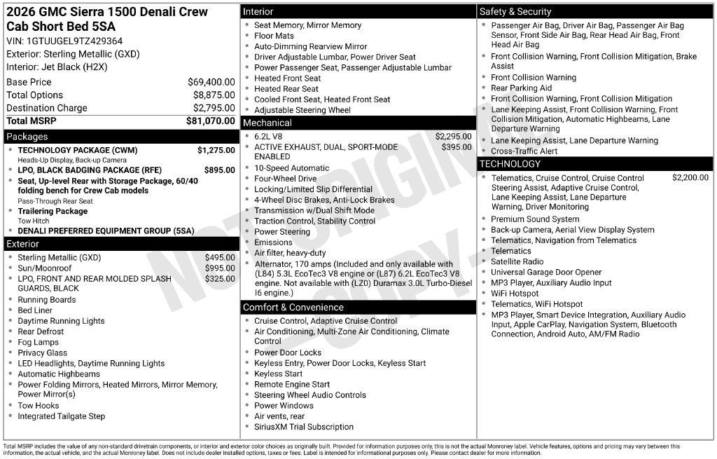 2026 GMC Sierra 1500 Denali