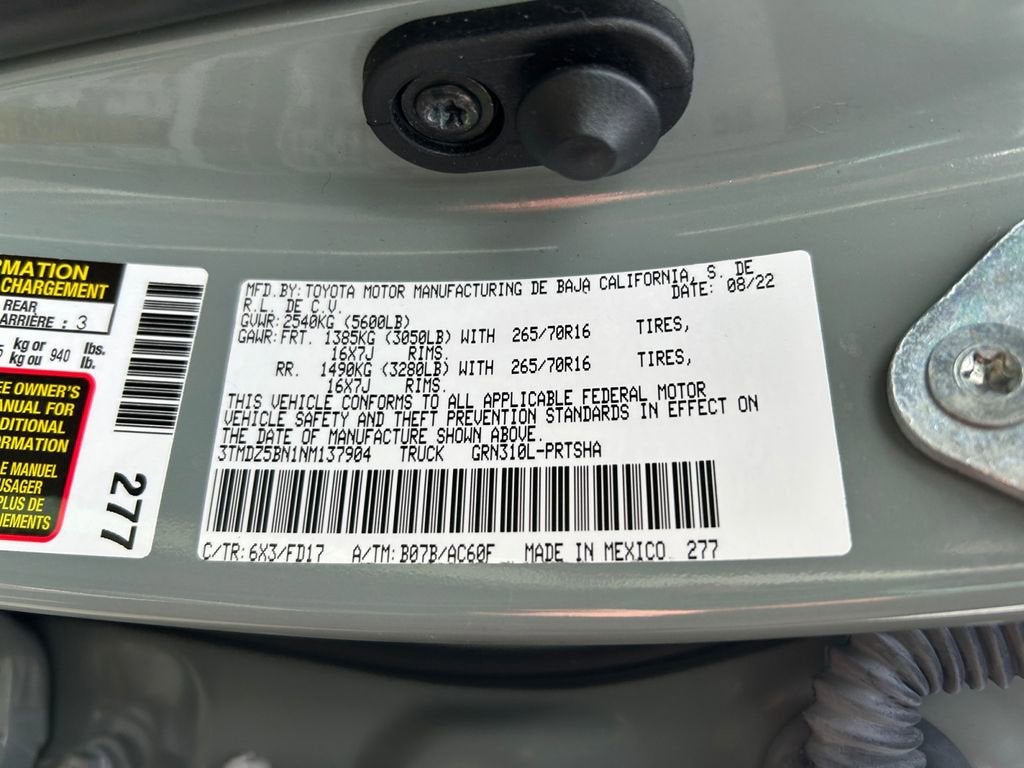 2022 Toyota Tacoma 4WD SR5