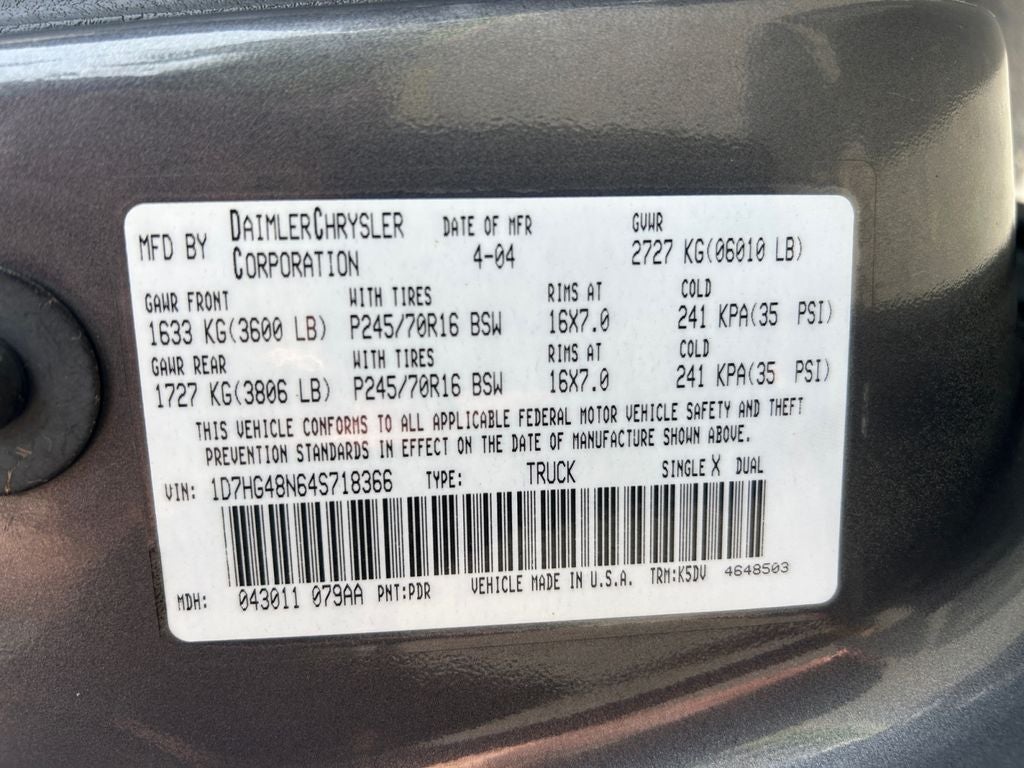 2004 Dodge Dakota SLT 131 WB