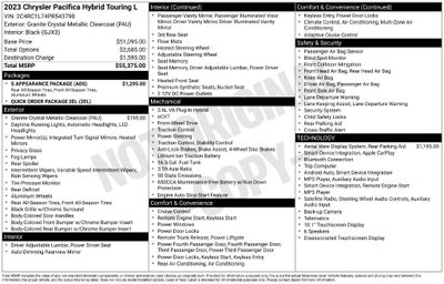 2023 Chrysler Pacifica Hybrid Touring L