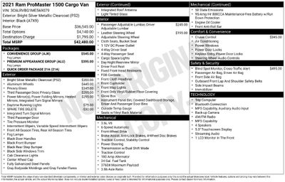 2021 RAM ProMaster 1500 Base