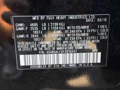 2015 Subaru Outback 2.5i Limited