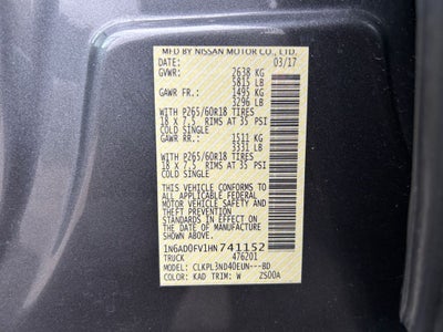 2017 Nissan Frontier SL