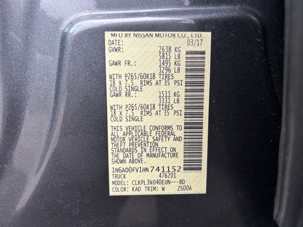 2017 Nissan Frontier SL
