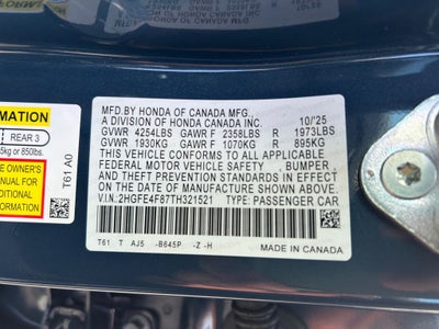 2026 Honda Civic Hybrid Sport Touring