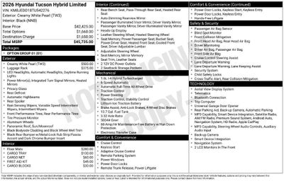2026 Hyundai Tucson Hybrid Limited
