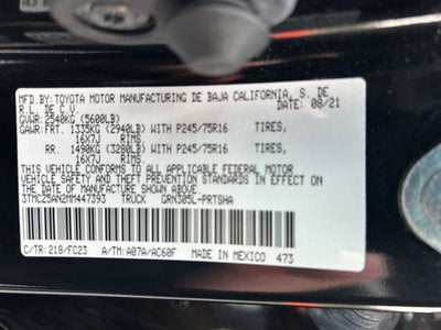 2021 Toyota TACOMA SR5 SR5 V6