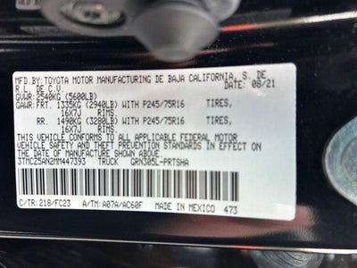 2021 Toyota TACOMA SR5 SR5 V6