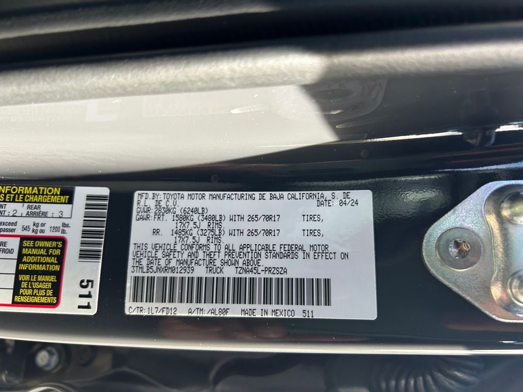 2024 Toyota TACOMA TRD OFFRD TRD Off-Road 1 Owner