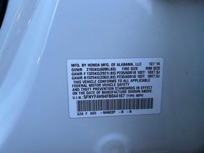 2015 Honda Pilot Touring