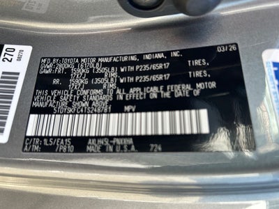 2026 Toyota SIENNA XLE AWD XLE 7 Passenger