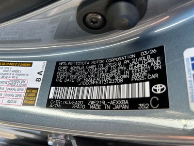 2026 Toyota Corolla Hybrid Hybrid XLE