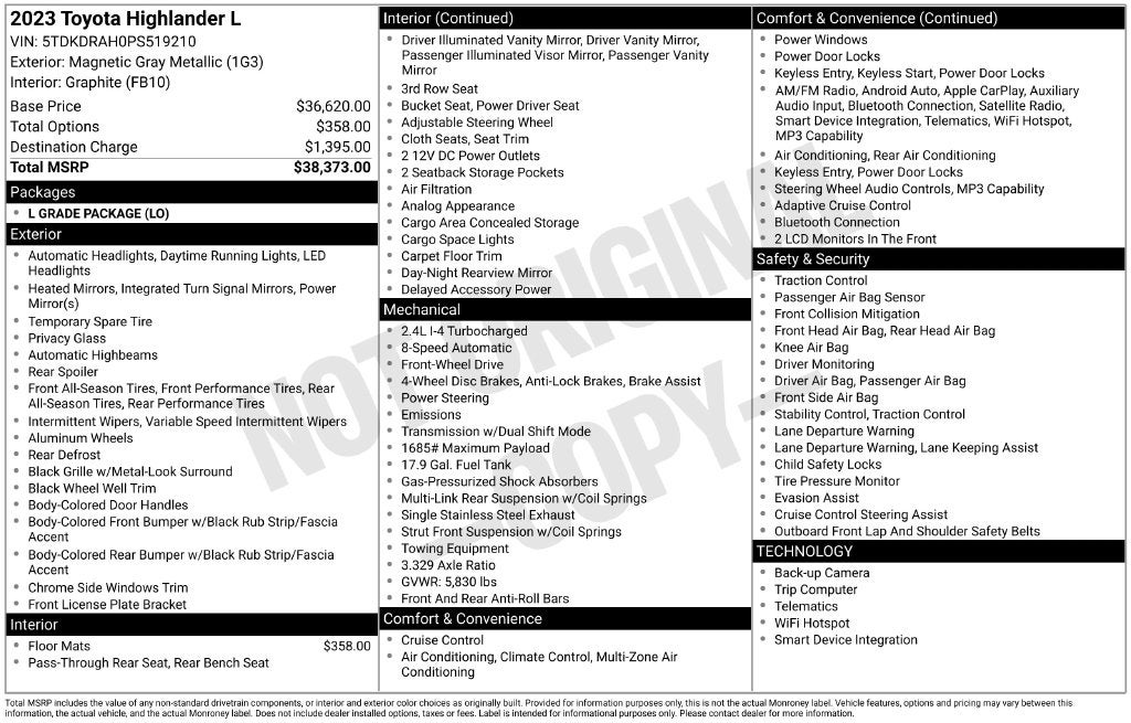2023 Toyota Highlander L